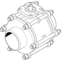 VZBA-4"-WW-63-T-22-F10-V4V4T robinet à boisseau sphérique