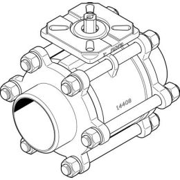 VZBA-3"-WW-63-T-22-F0710-V4V4T robinet à boisseau sphérique